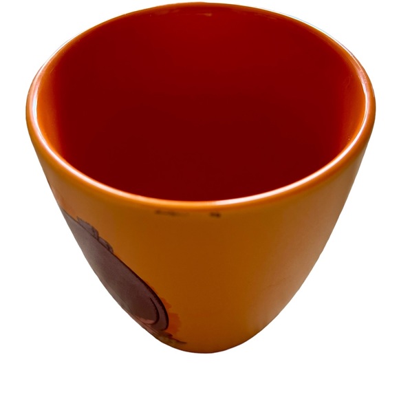 Rare Collectible Disney Store Eeyore Smelling Flowers Orange Lrg Coffee Tea Mug - Picture 3 of 6